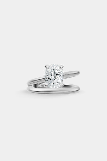Double Band Diamond Ring | Knife Cut Band