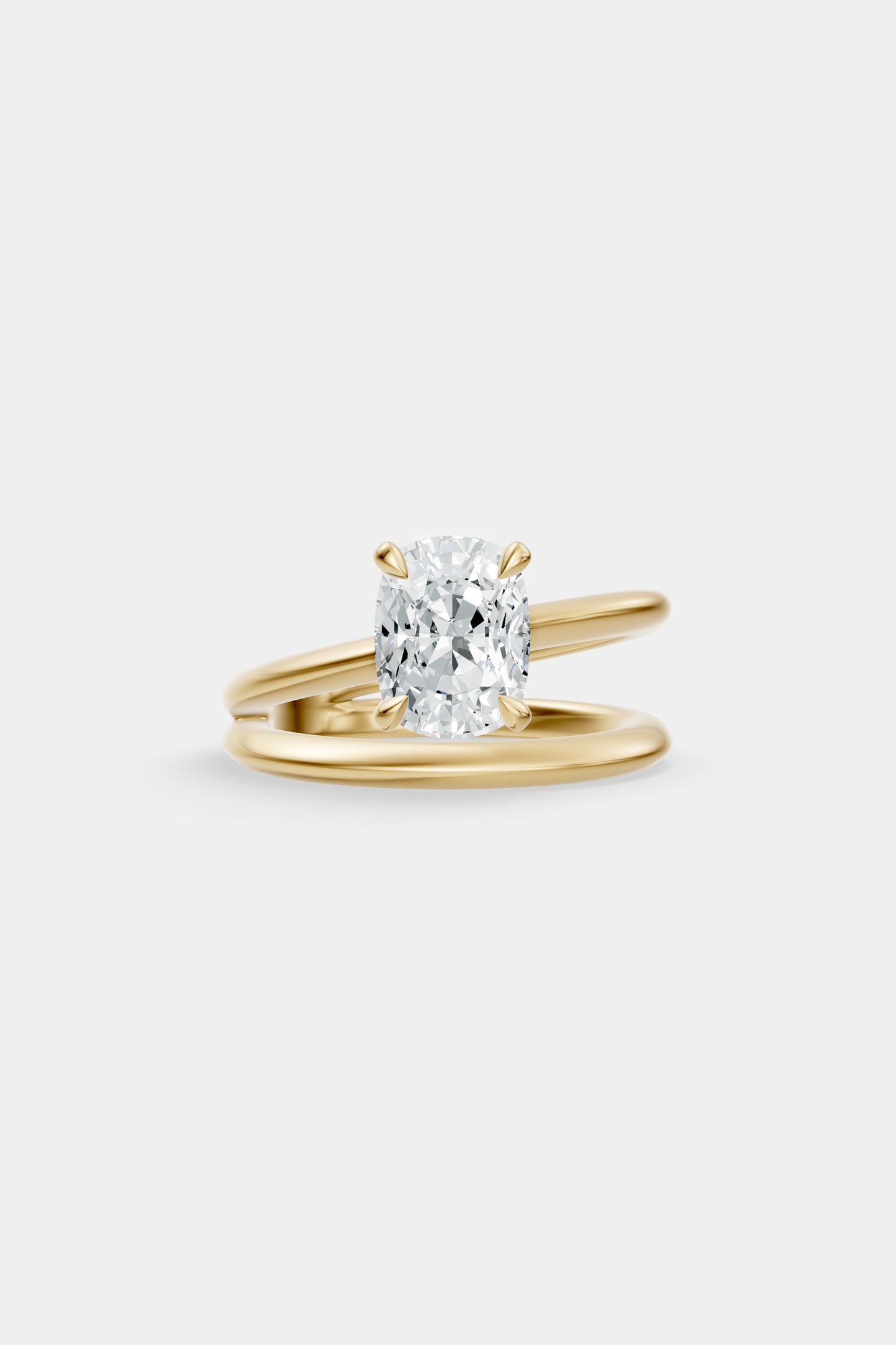 Double Band Diamond Ring | Knife Cut Band