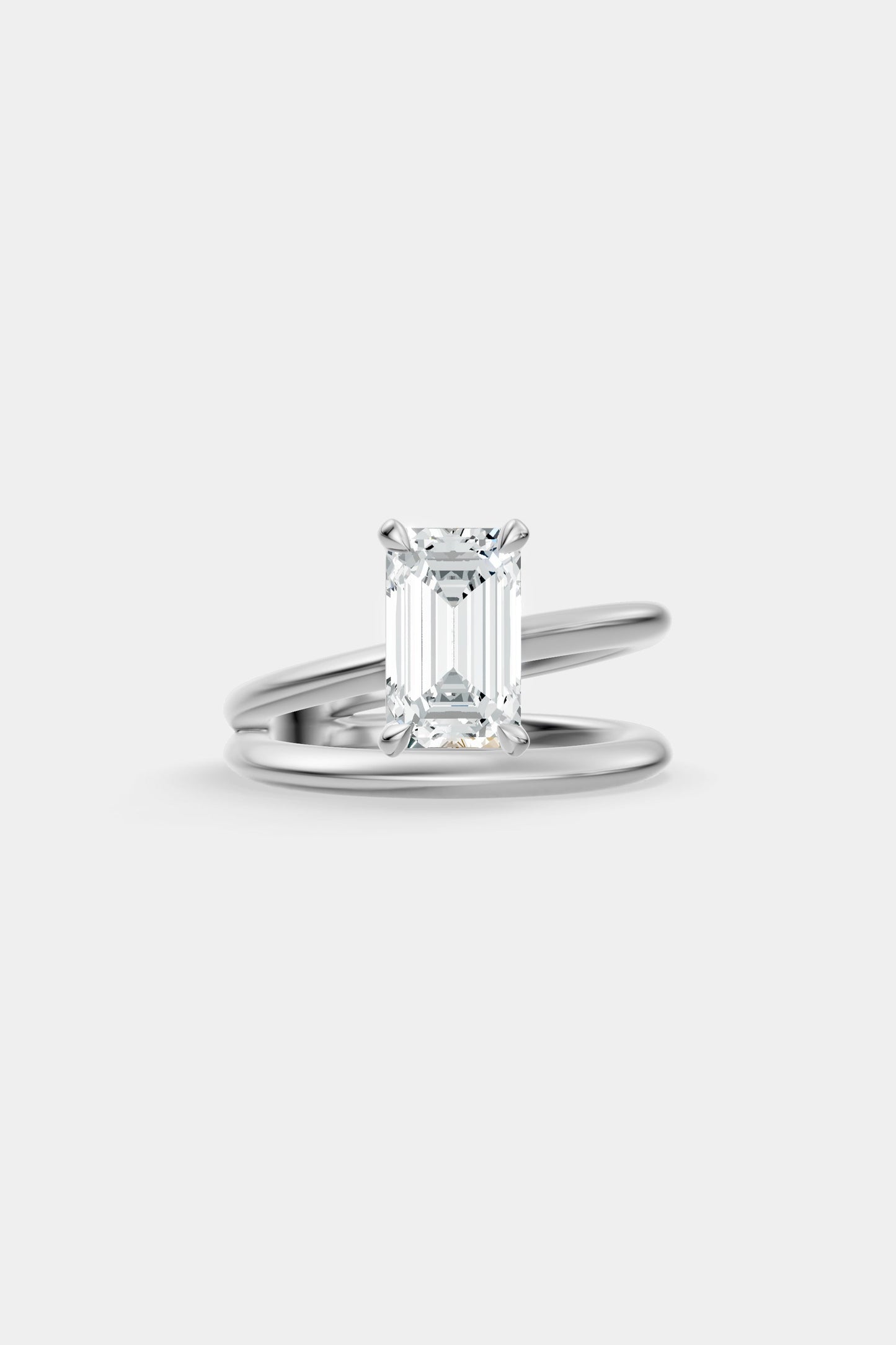 Double Band Diamond Ring | Knife Cut Band
