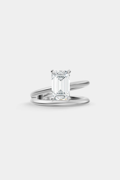 Double Band Diamond Ring | Knife Cut Band