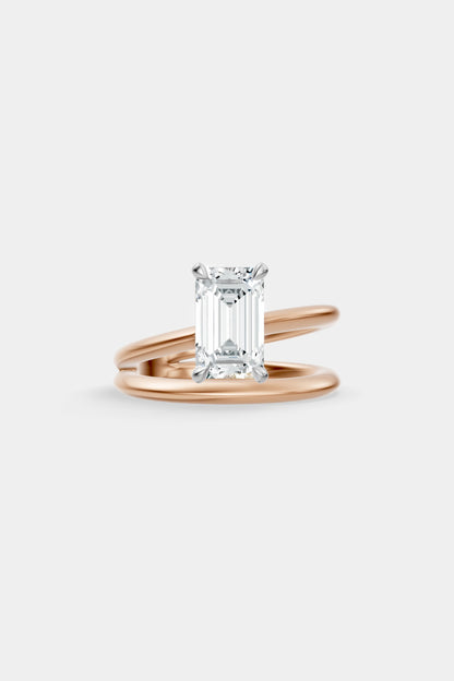 Double Band Diamond Ring | Knife Cut Band