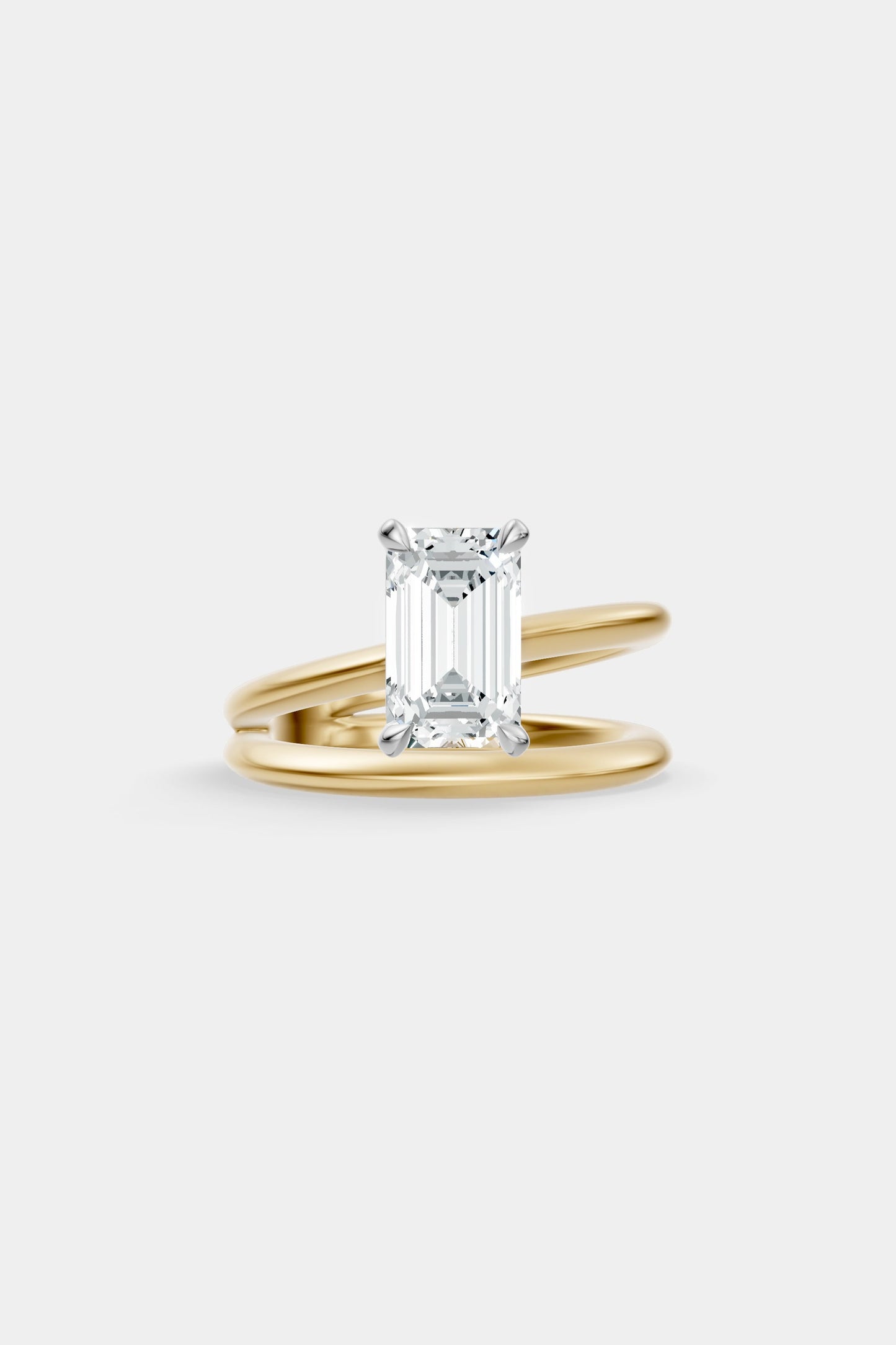 Double Band Diamond Ring | Knife Cut Band