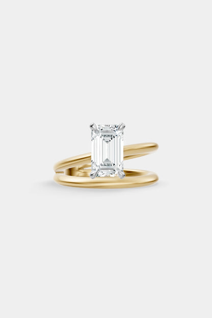 Double Band Diamond Ring | Knife Cut Band