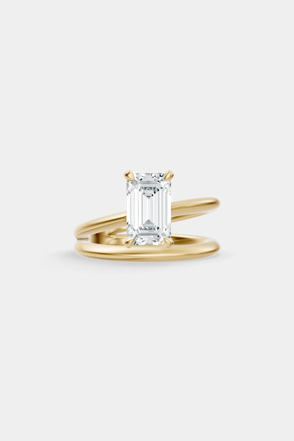 Double Band Diamond Ring | Knife Cut Band
