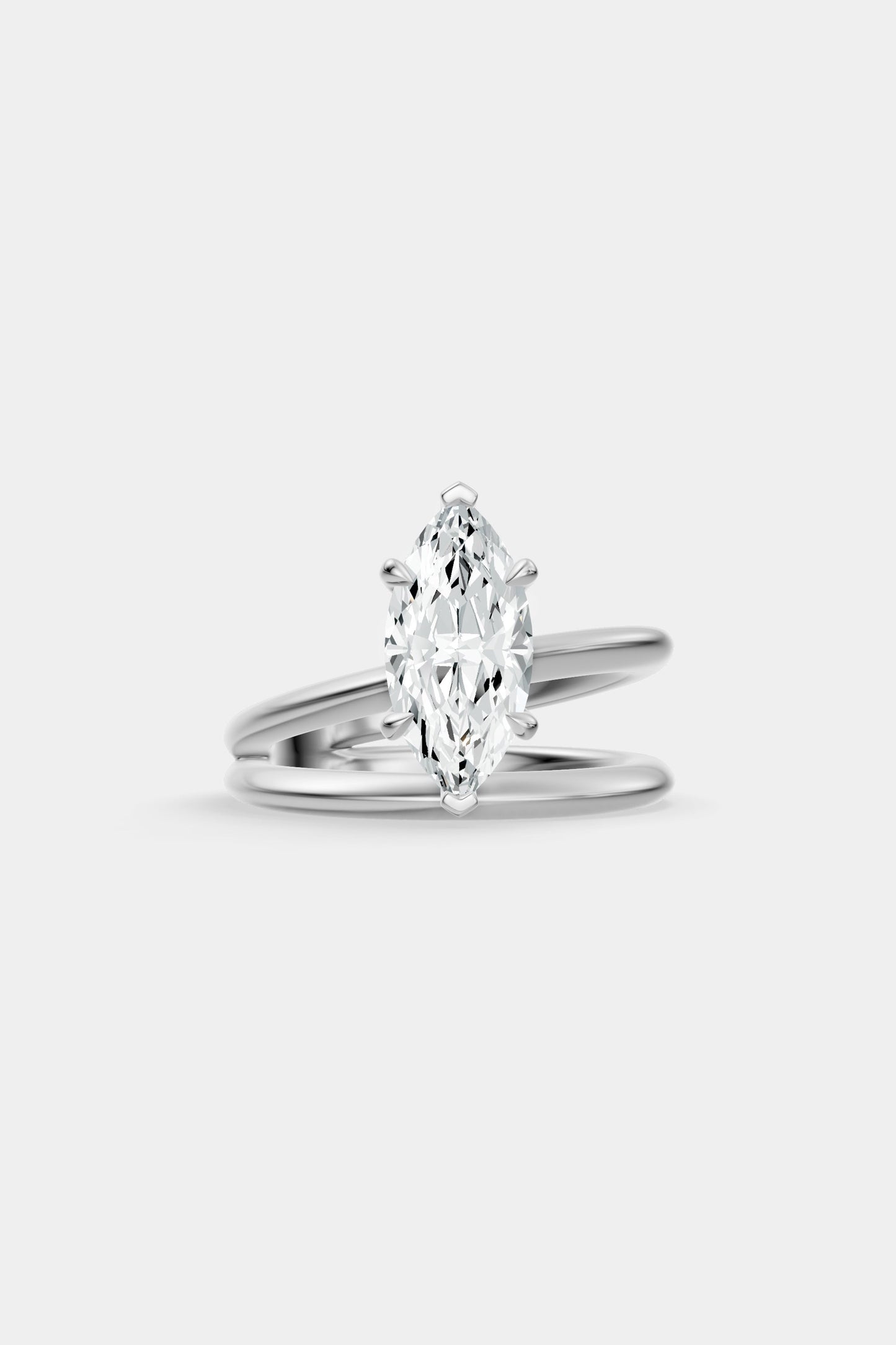 Double Band Diamond Ring | Knife Cut Band