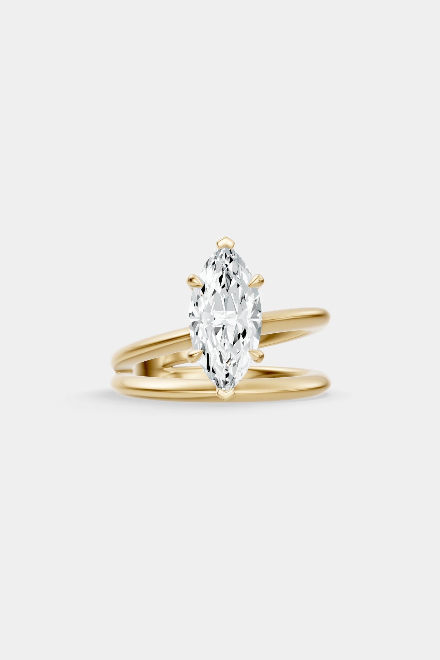 Double Band Diamond Ring | Knife Cut Band