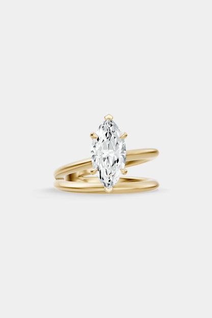 Double Band Diamond Ring | Knife Cut Band