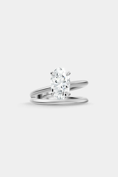 Double Band Diamond Ring | Knife Cut Band