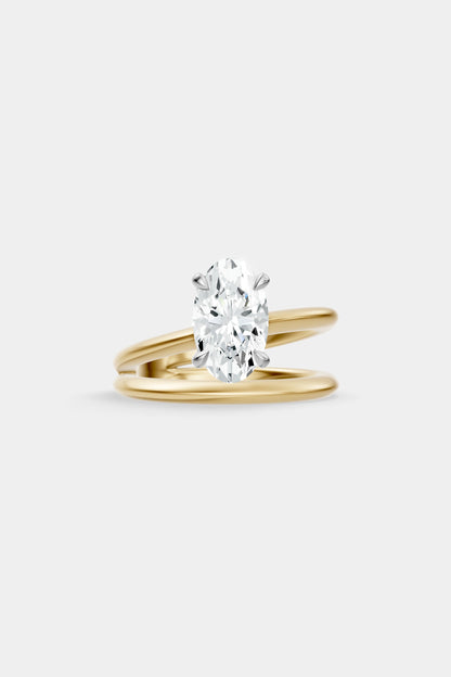 Double Band Diamond Ring | Knife Cut Band