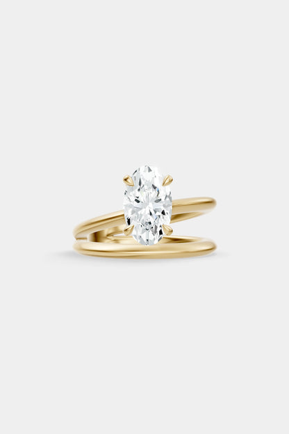 Double Band Diamond Ring | Knife Cut Band