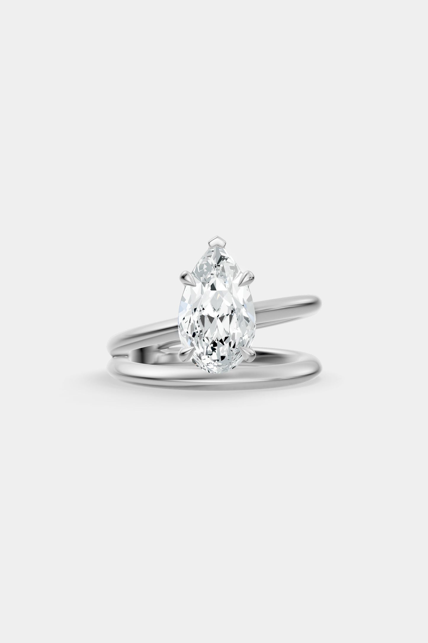 Double Band Diamond Ring | Knife Cut Band