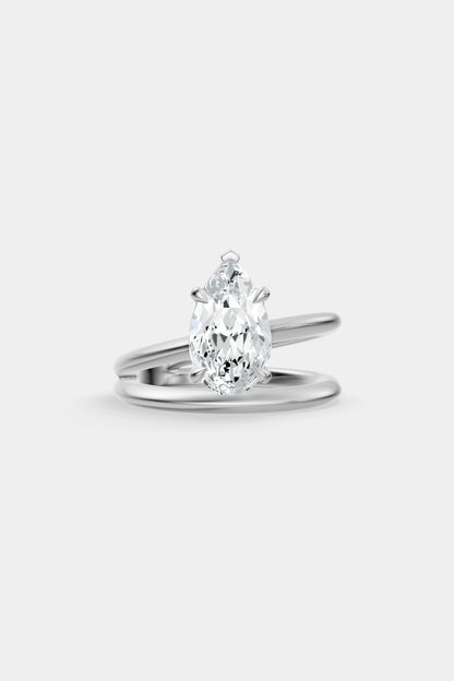 Double Band Diamond Ring | Knife Cut Band