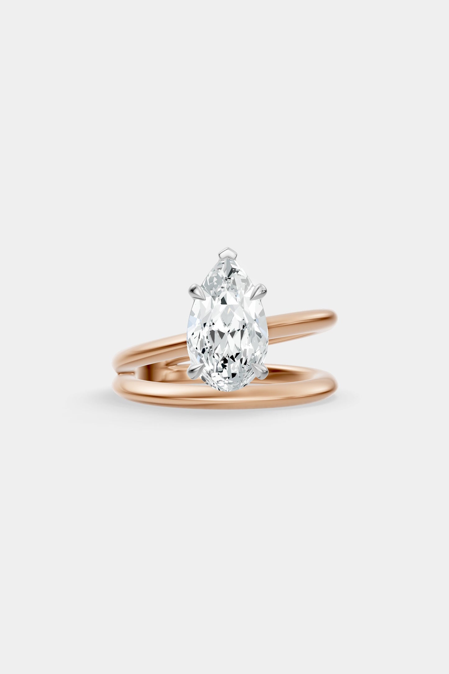 Double Band Diamond Ring | Knife Cut Band