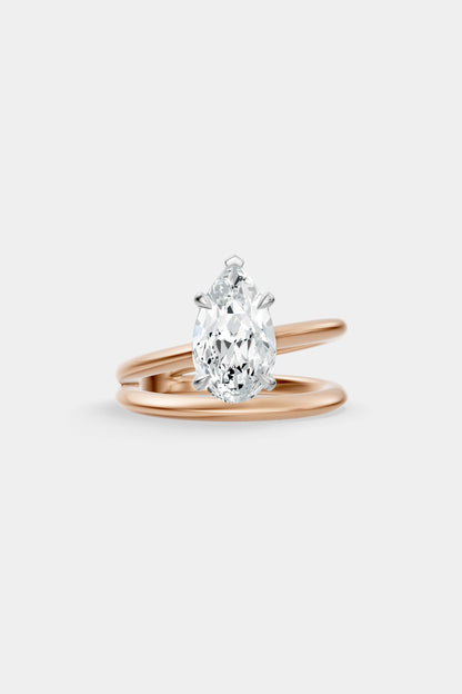 Double Band Diamond Ring | Knife Cut Band