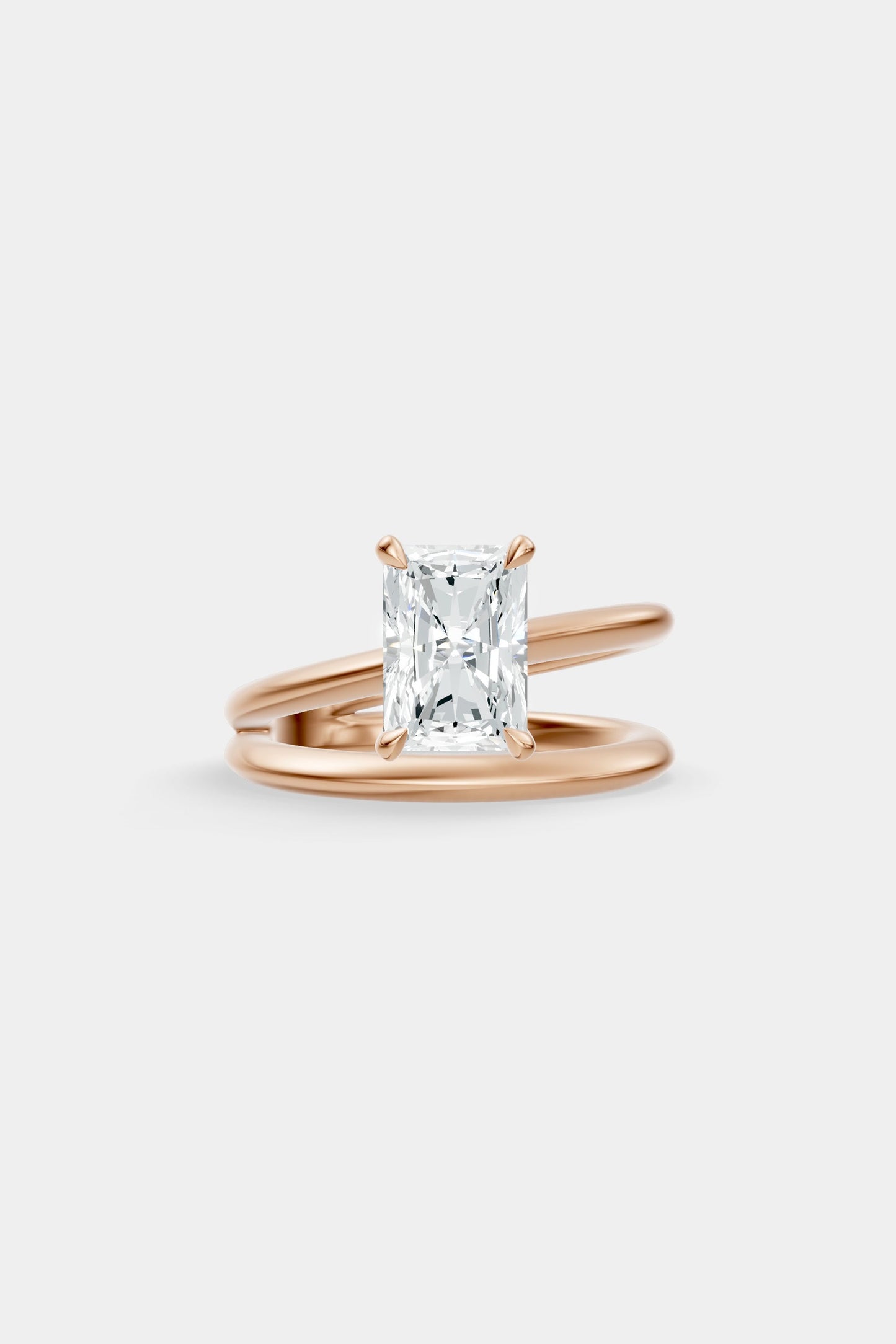 Double Band Diamond Ring | Knife Cut Band