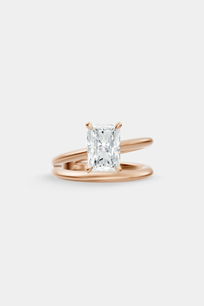 Double Band Diamond Ring | Knife Cut Band