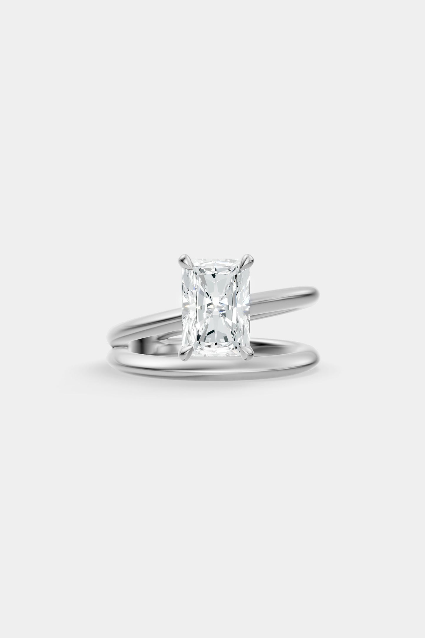Double Band Diamond Ring | Knife Cut Band
