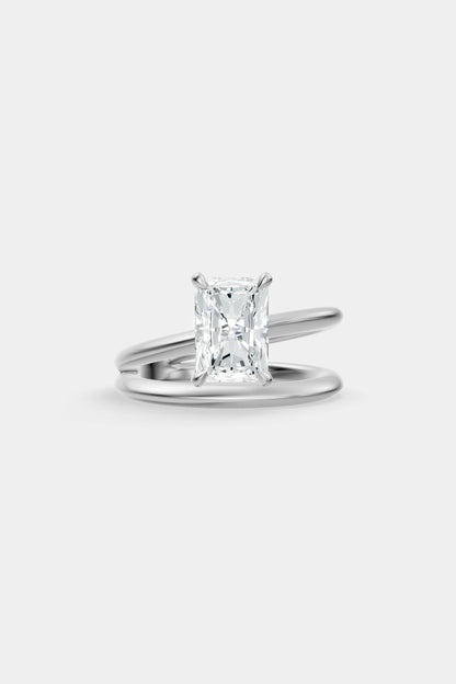 Double Band Diamond Ring | Knife Cut Band