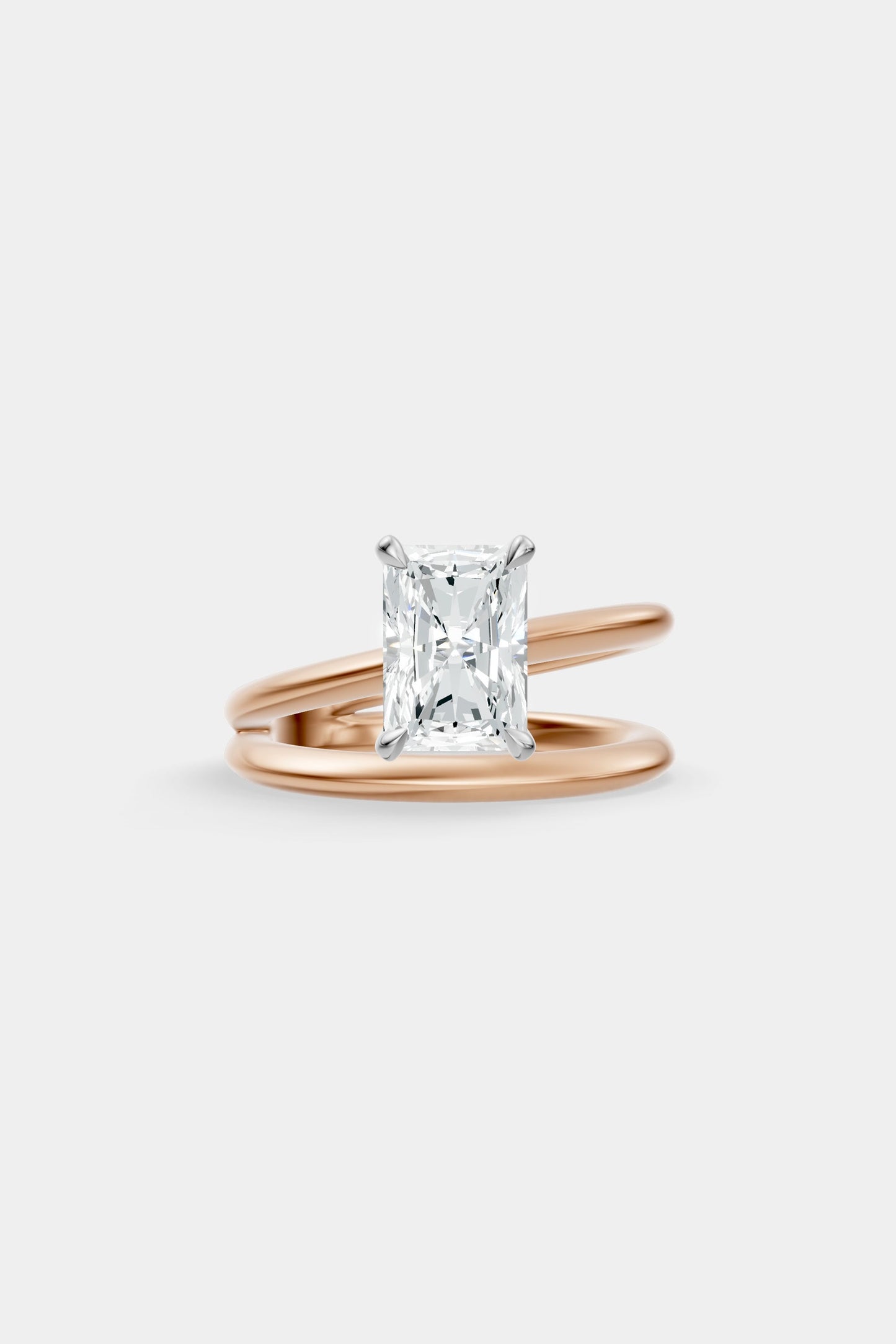 Double Band Diamond Ring | Knife Cut Band