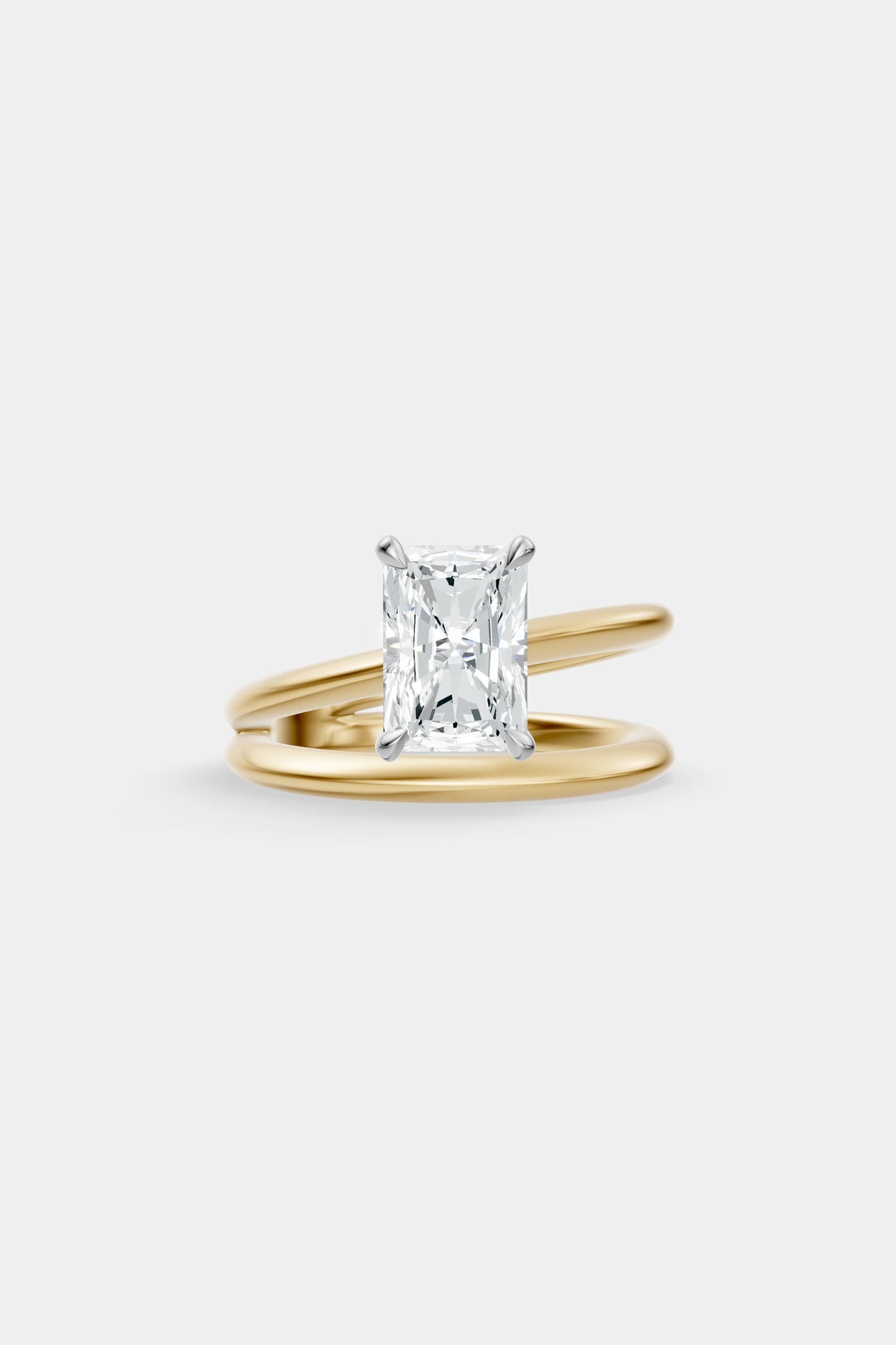 Double Band Diamond Ring | Knife Cut Band