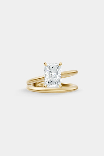 Double Band Diamond Ring | Knife Cut Band