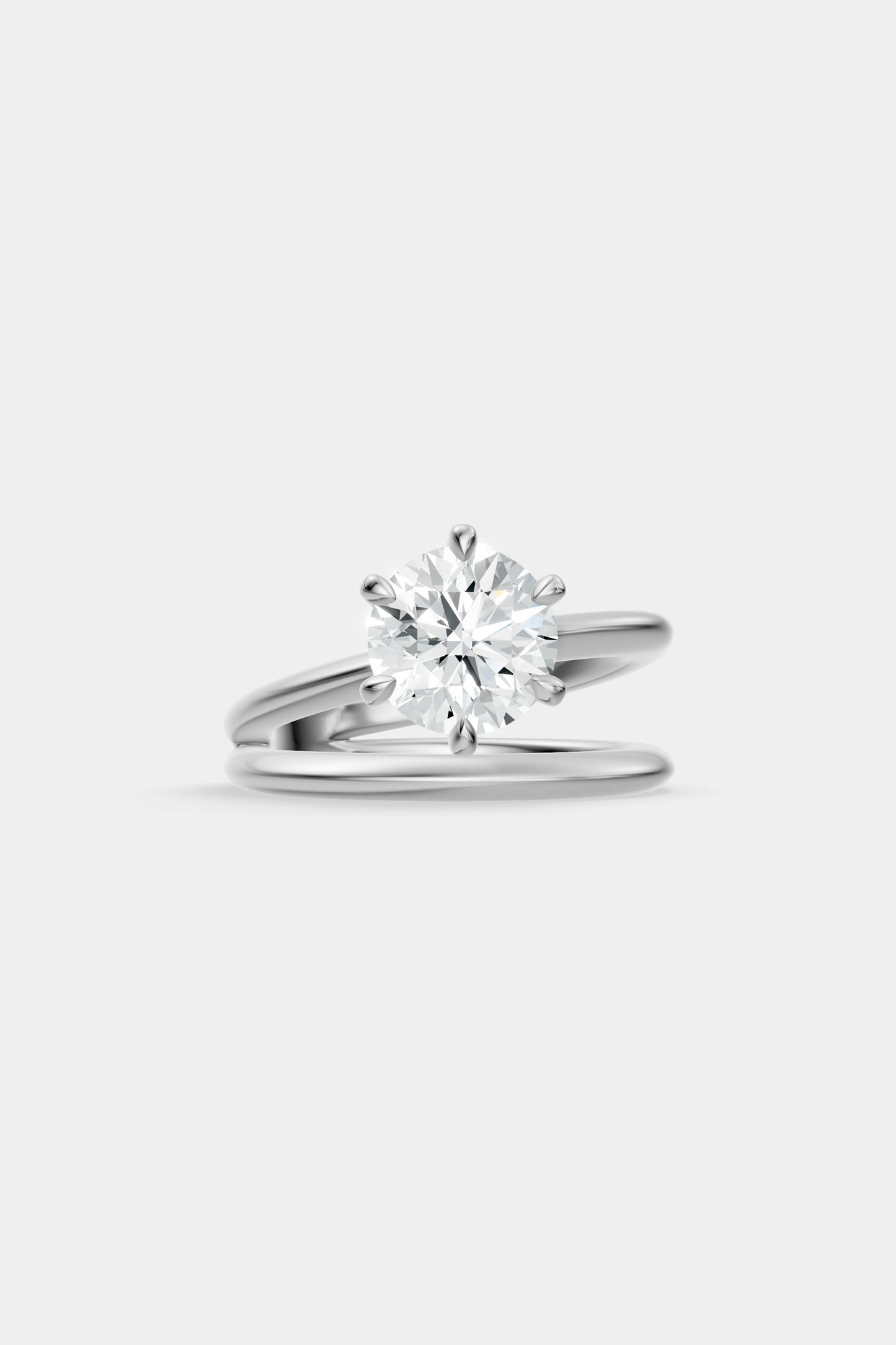 Double Band Diamond Ring | Knife Cut Band