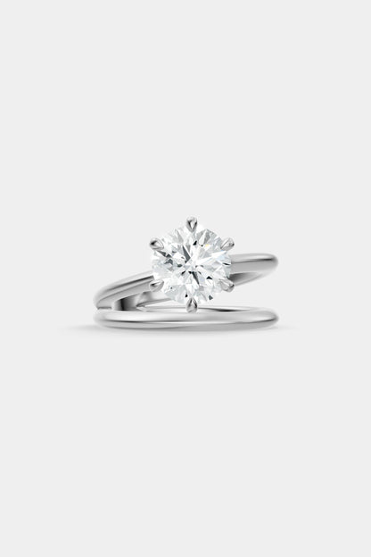 Double Band Diamond Ring | Knife Cut Band