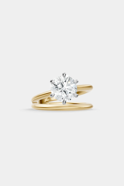 Double Band Diamond Ring | Knife Cut Band