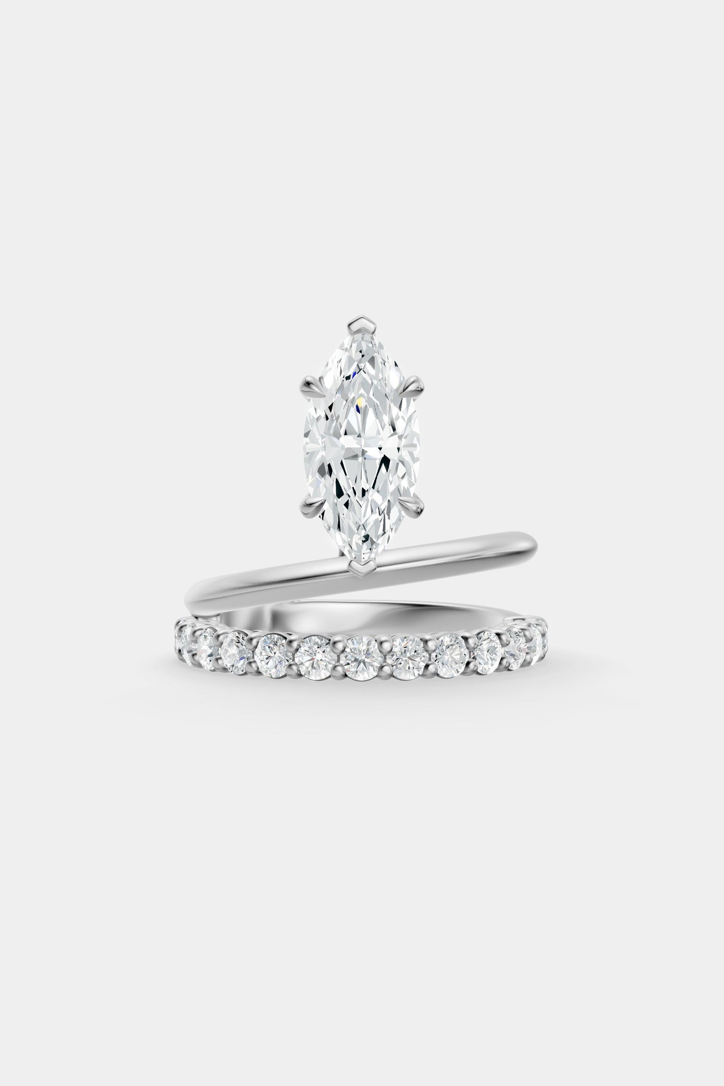 Double Band Floating Diamond Ring | 0.05ct Diamond Band