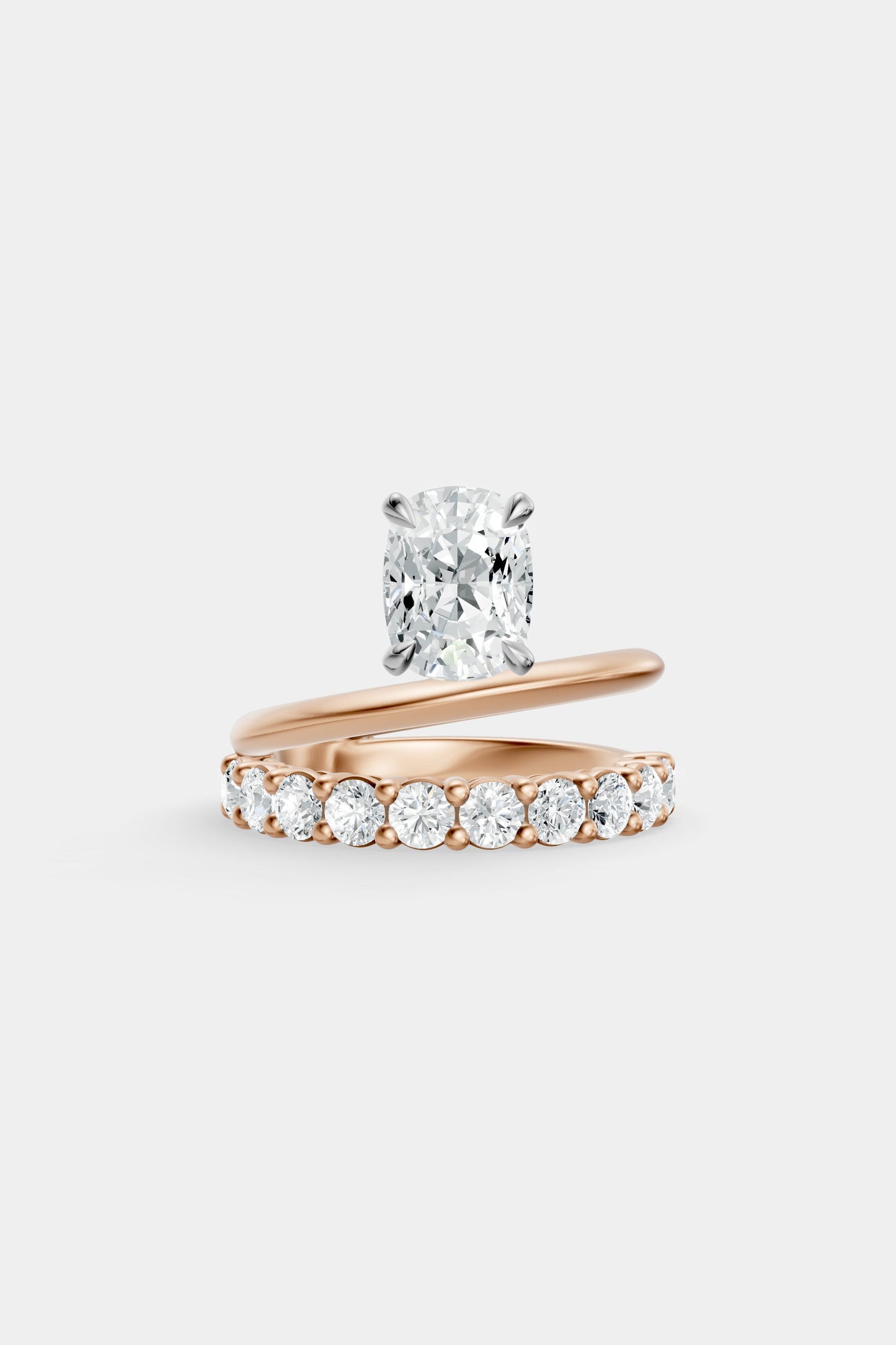 Double Band Floating Diamond Ring | 0.10ct Diamond Band