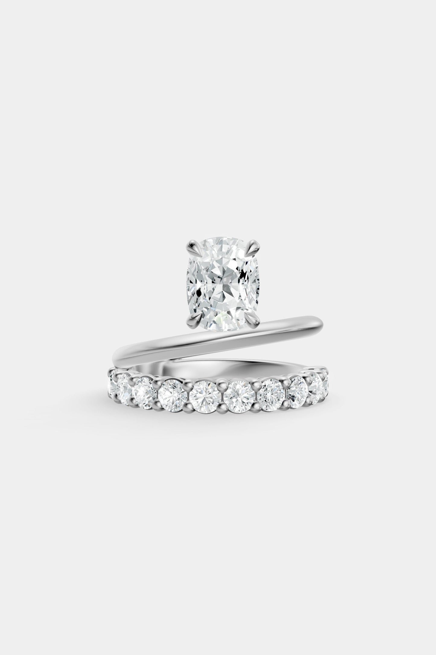 Double Band Floating Diamond Ring | 0.10ct Diamond Band
