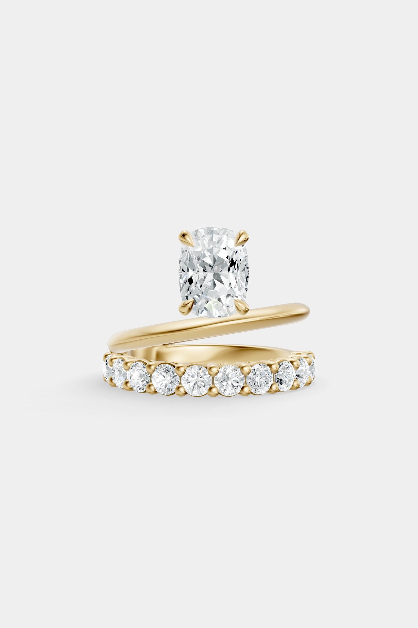 Double Band Floating Diamond Ring | 0.10ct Diamond Band