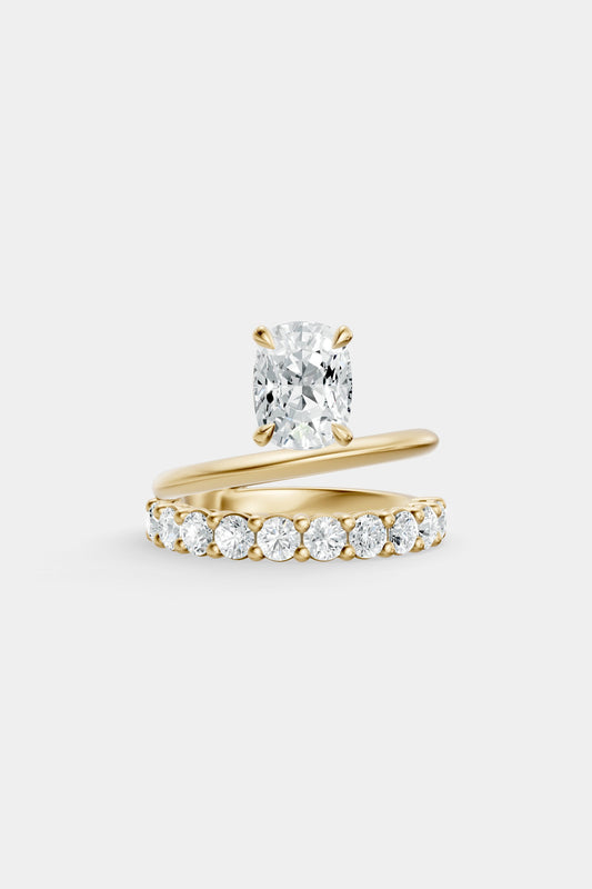 Double Band Floating Diamond Ring | 0.10ct Diamond Band