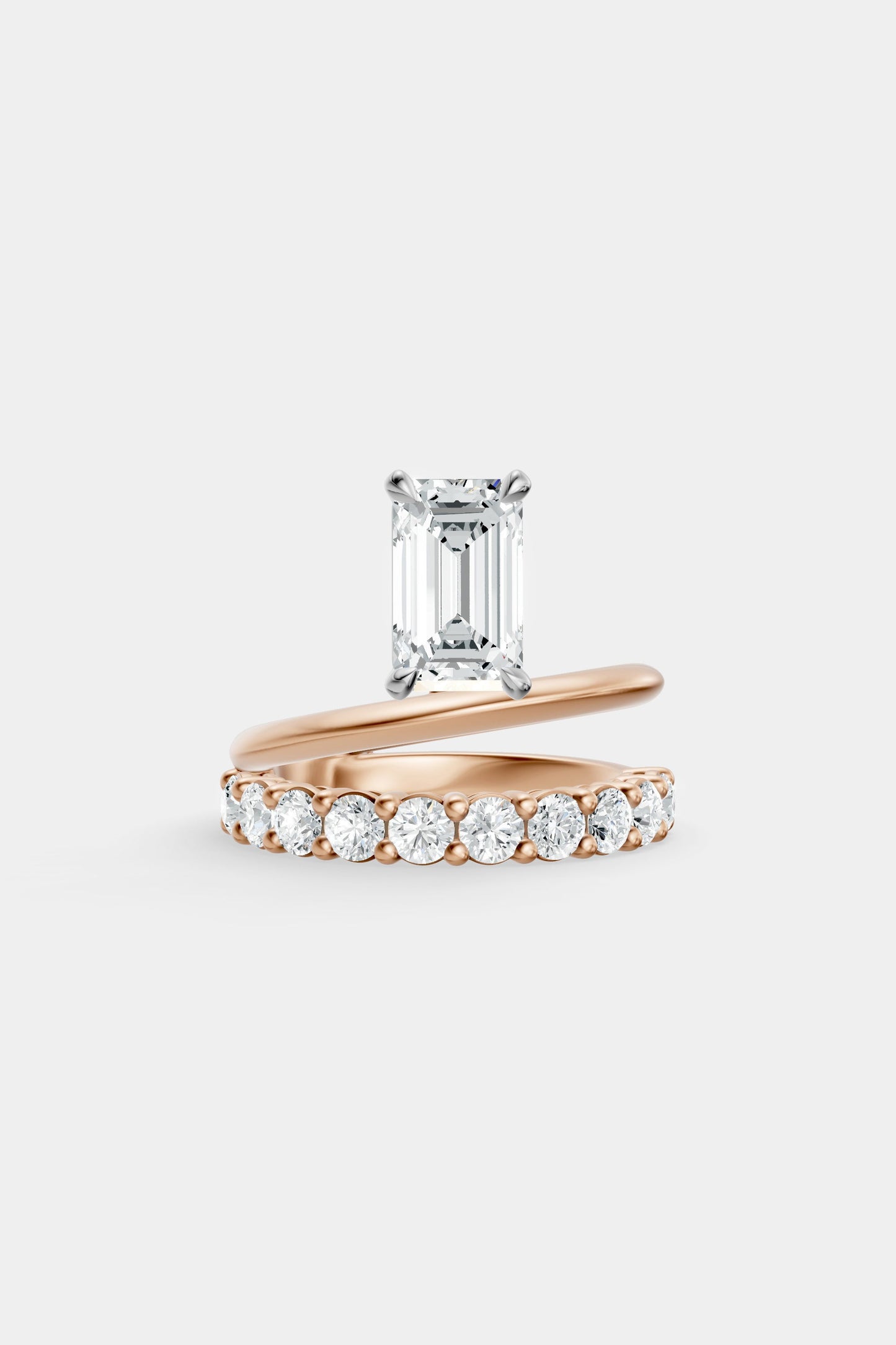 Double Band Floating Diamond Ring | 0.10ct Diamond Band
