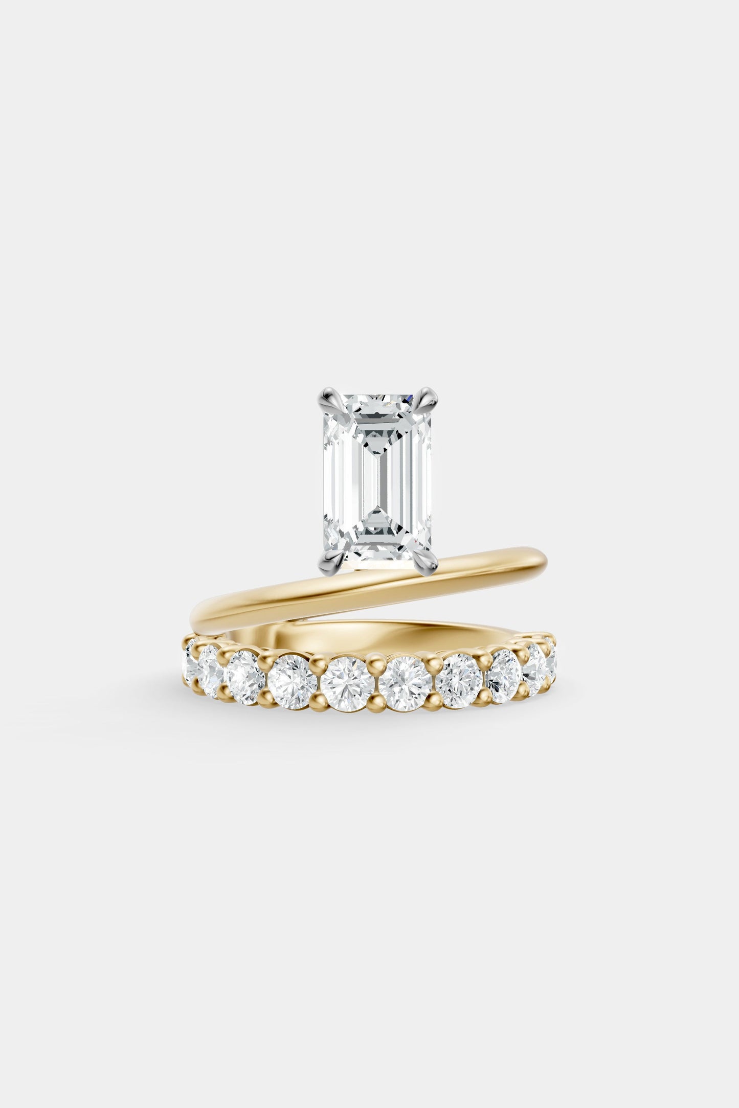 Double Band Floating Diamond Ring | 0.10ct Diamond Band
