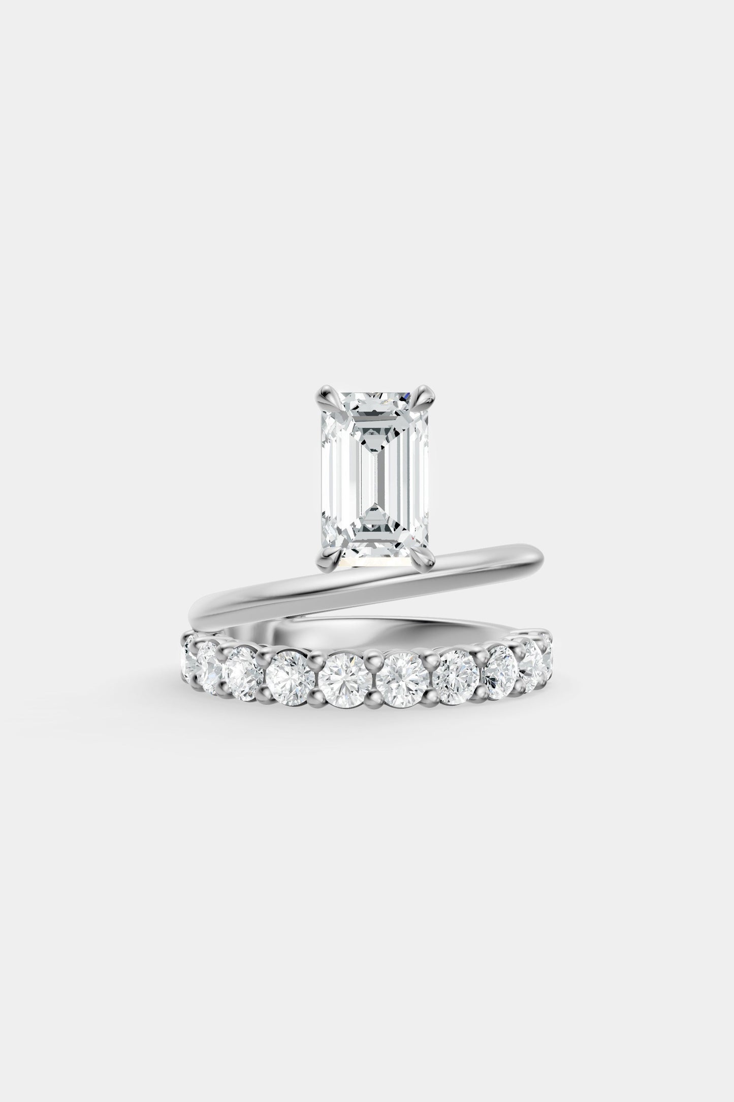 Double Band Floating Diamond Ring | 0.10ct Diamond Band