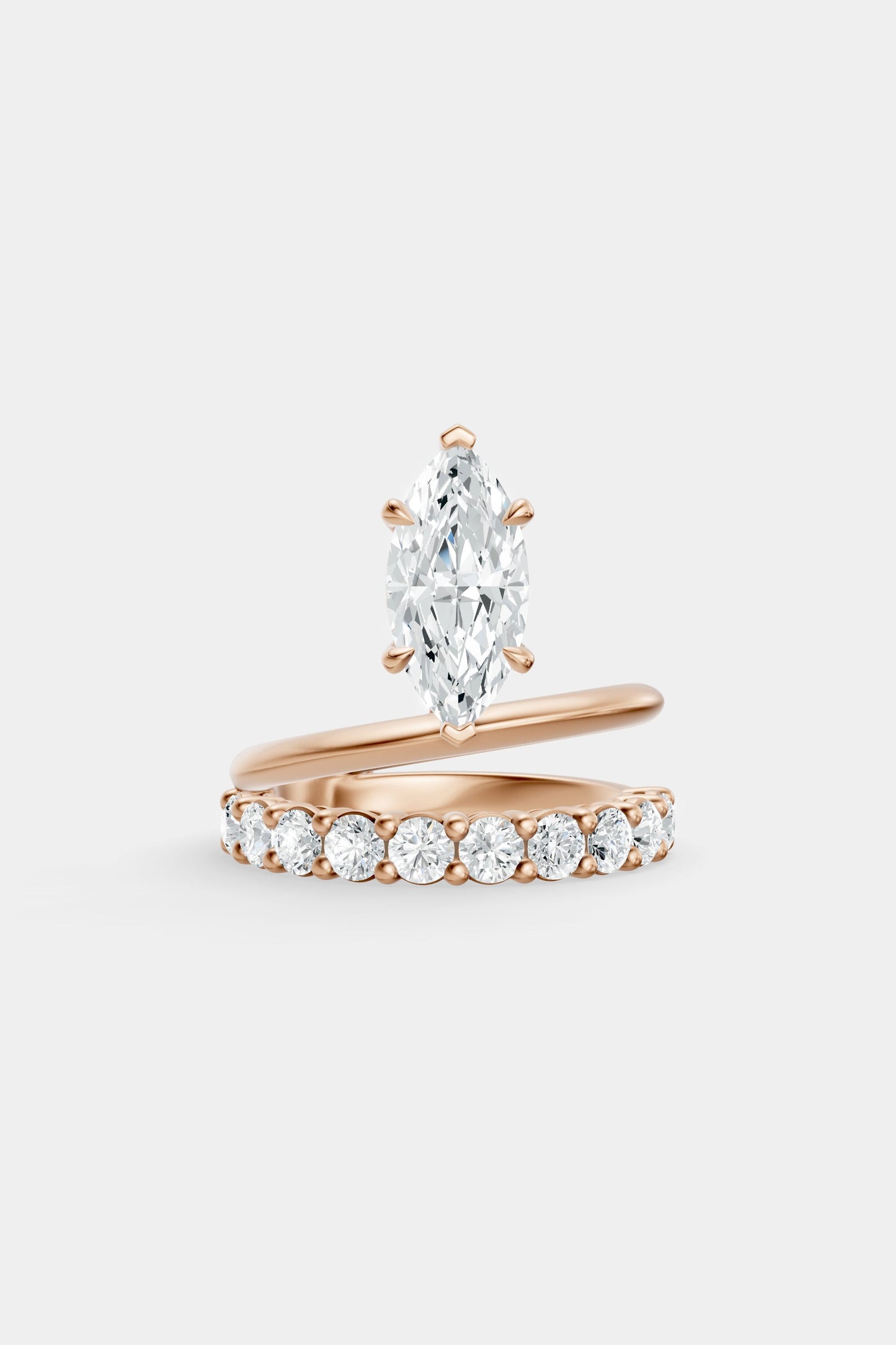 Double Band Floating Diamond Ring | 0.10ct Diamond Band