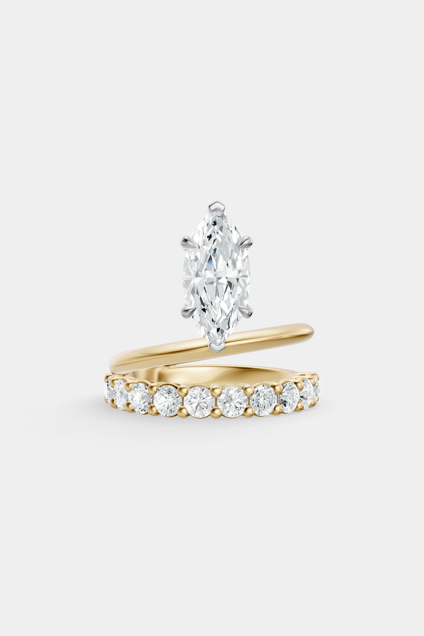 Double Band Floating Diamond Ring | 0.10ct Diamond Band