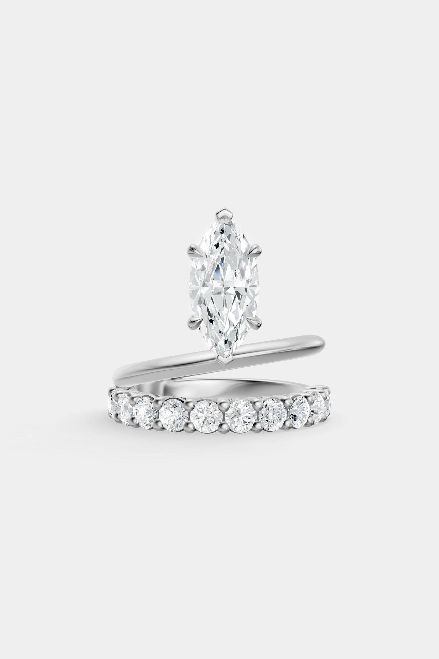 Double Band Floating Diamond Ring | 0.10ct Diamond Band