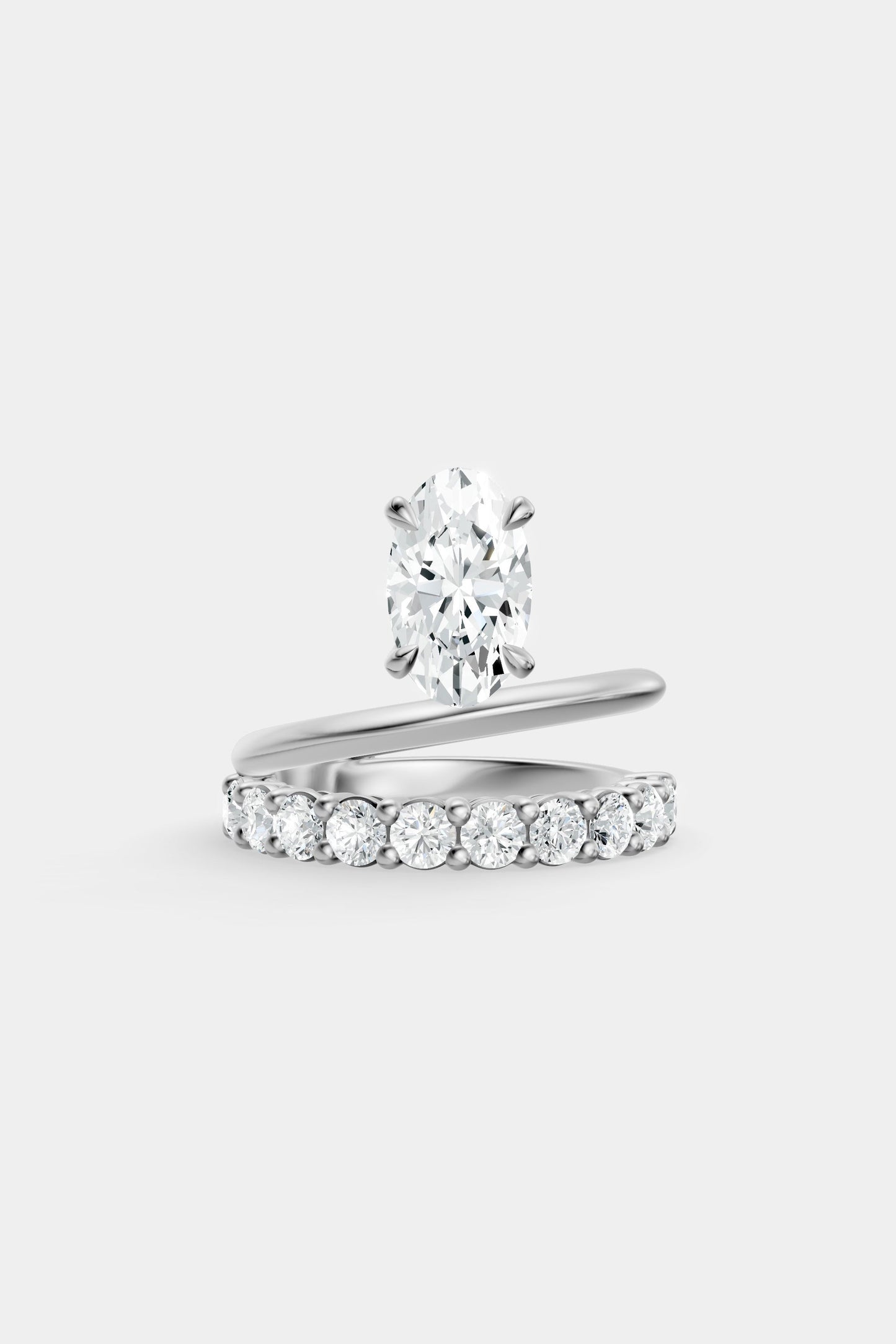 Double Band Floating Diamond Ring | 0.10ct Diamond Band