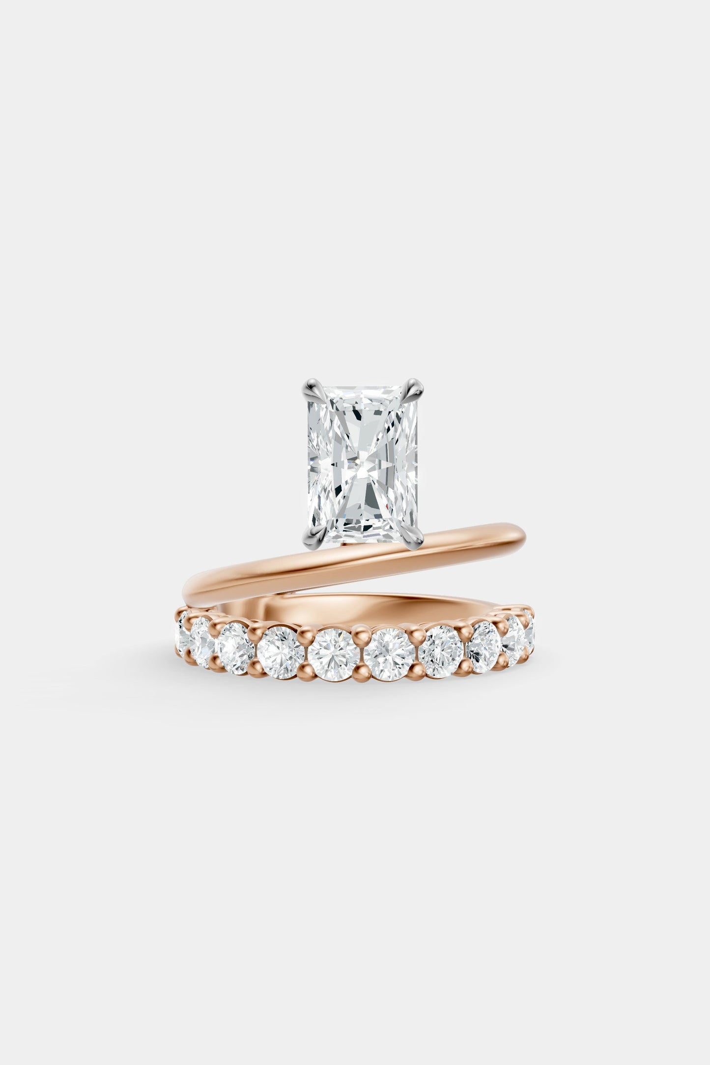 Double Band Floating Diamond Ring | 0.10ct Diamond Band