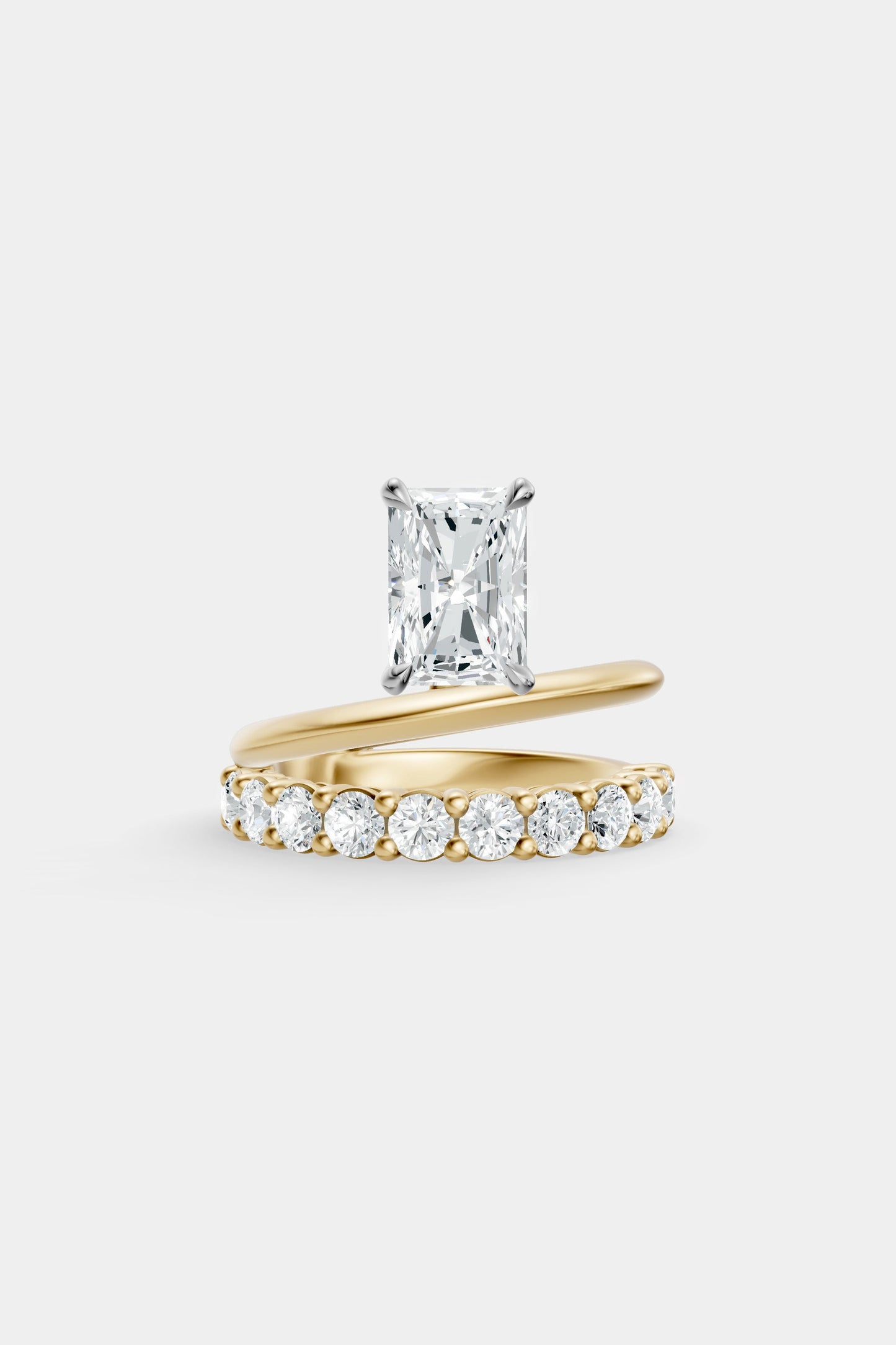 Double Band Floating Diamond Ring | 0.10ct Diamond Band