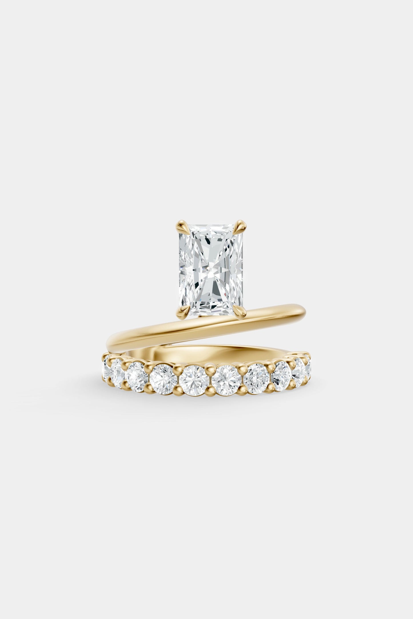 Double Band Floating Diamond Ring | 0.10ct Diamond Band