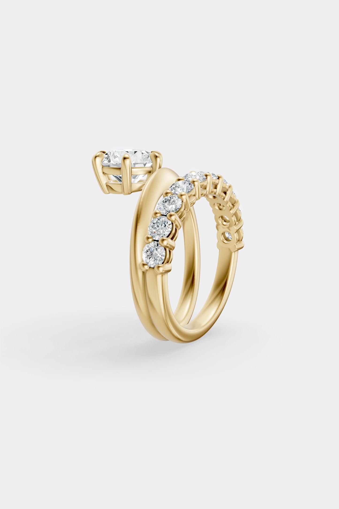 Double Band Floating Diamond Ring | 0.10ct Diamond Band