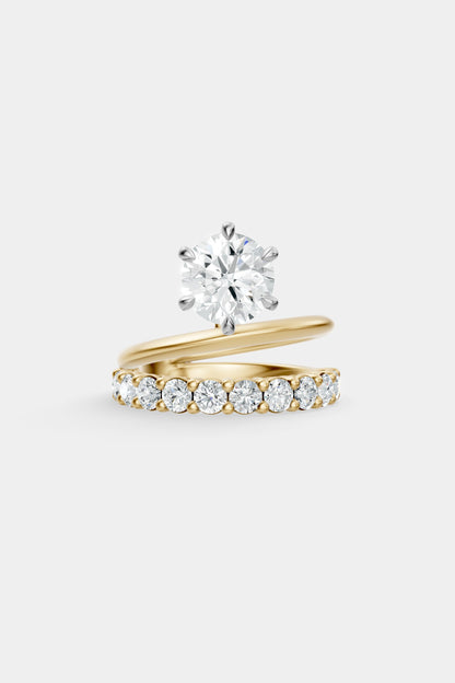 Double Band Floating Diamond Ring | 0.10ct Diamond Band
