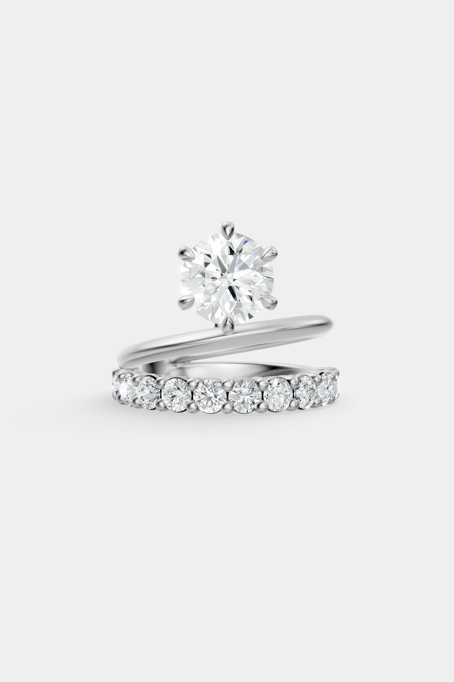 Double Band Floating Diamond Ring | 0.10ct Diamond Band