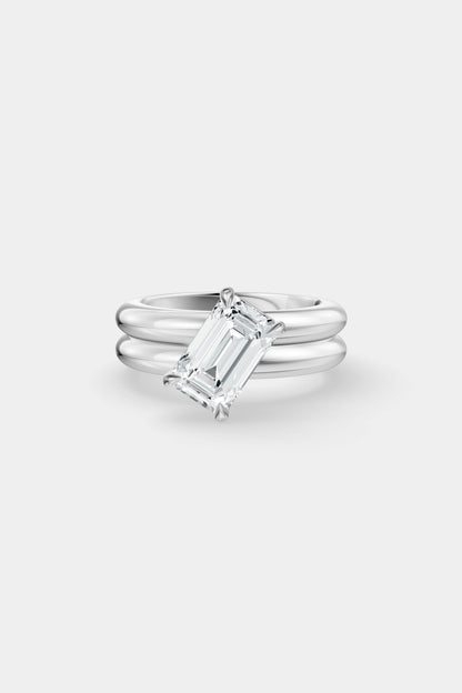 Tilted Diamond Double Orielle Ring | Customisable