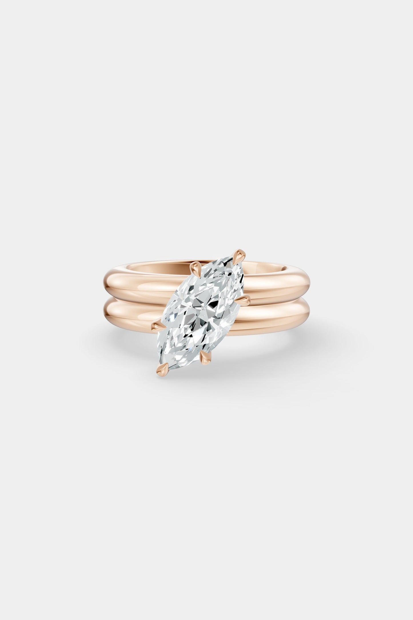 Tilted Diamond Double Orielle Ring | Customisable