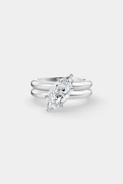 Tilted Diamond Double Orielle Ring | Customisable