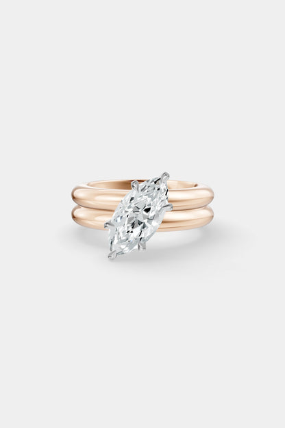 Tilted Diamond Double Orielle Ring | Customisable